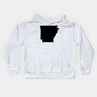 Arkansas map in black Kids Hoodie